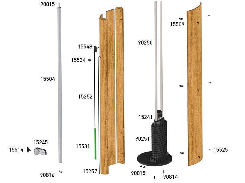 Ersatzteile Korpus Stangen
