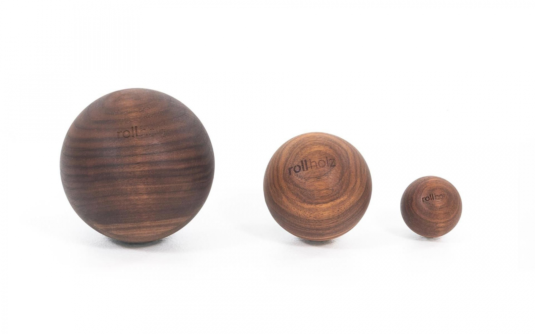 rollholz Kugel Set Nussbaum