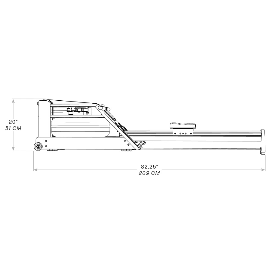 waterrower hybrid technical details side